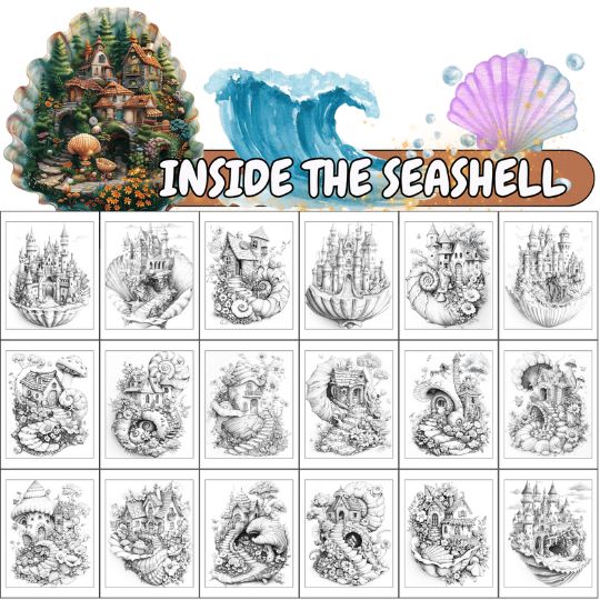 Tiny Lands Coloring Pages Seashell