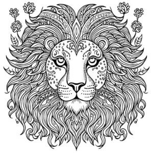 tattoo-coloring-page lion